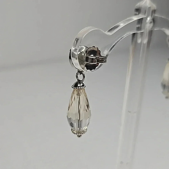 Lia Sophia Pearl Beaded Silver Drop Earrings - Picture 10 of 11